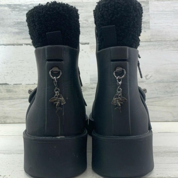 COACH Urban Shearling Hiker Boots Lace Up Rubber - Picture 10 of 13